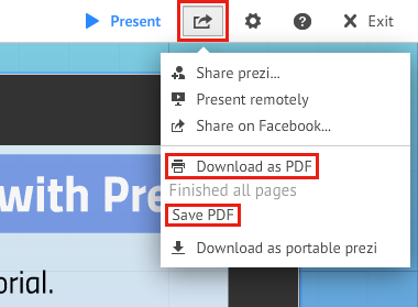 how to download prezi as a pdf